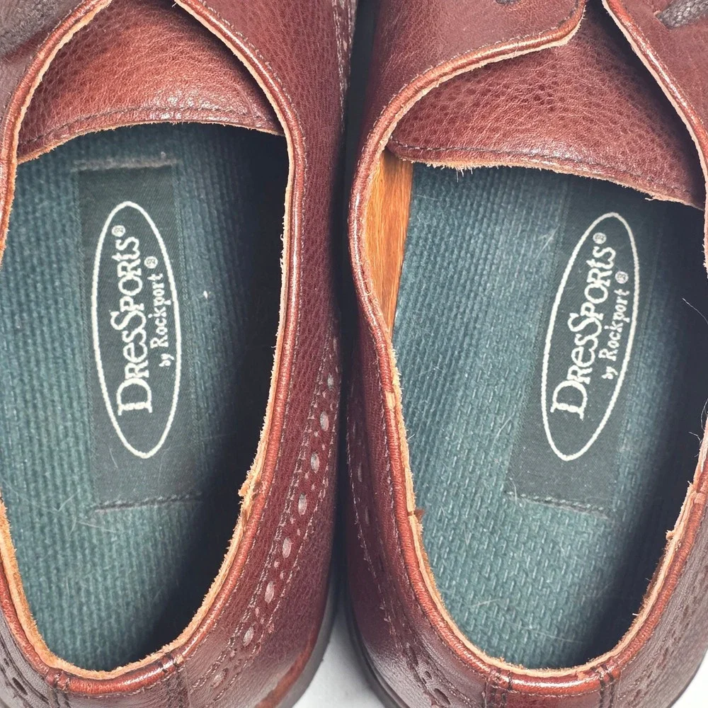Rockport DressSports Mens 9M Brown Leather Wingtip‎ Brogue Oxford Shoes
